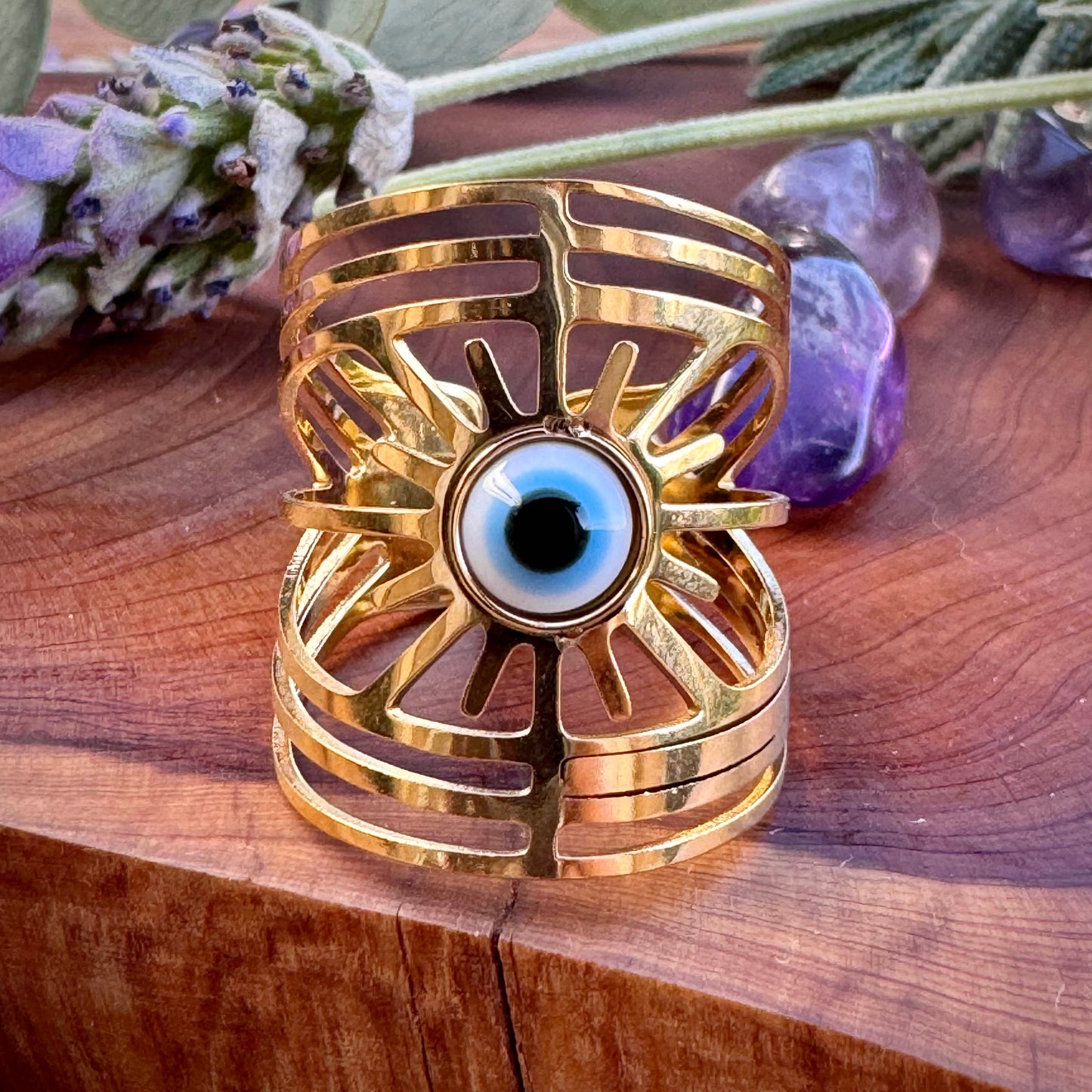 Anillo Ojo Turco Varios Aros con Sol